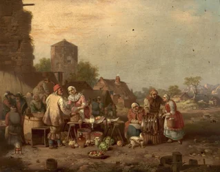 Dorfszene auf dem Markt